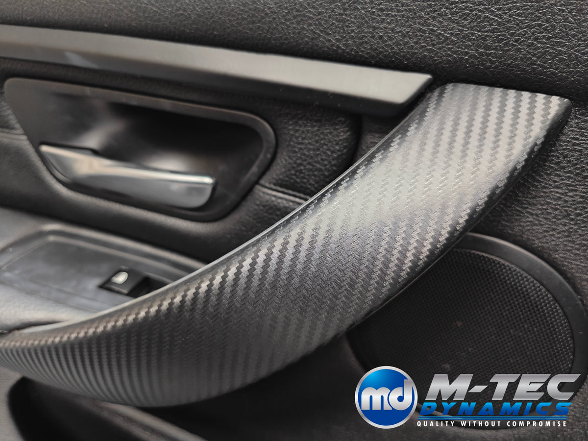 WRAPPING SERVICE - BMW F3X INTERIOR TRIM SET - 3D CARBON / GLOSS BLACK ACCENT (F30 F31 F32 F33 F36)