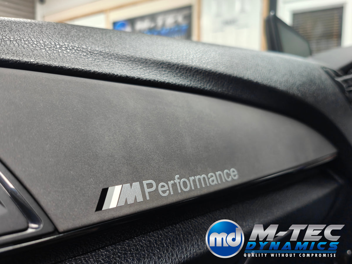 BMW F2X INTERIOR TRIM SET - ALCANTARA LOOK VINYL / GLOSS BLACK ACCENT F20 F21 F22 (MP)