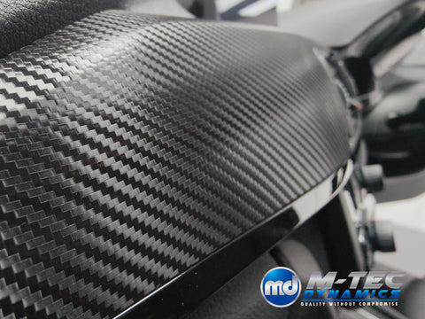 WRAPPING SERVICE - BMW F3X INTERIOR TRIM SET - DEEP TEXTURED GLOSSY CARBON / GLOSS BLACK ACCENT (MTD-TEX) - F30 F31 F32 F33 F36