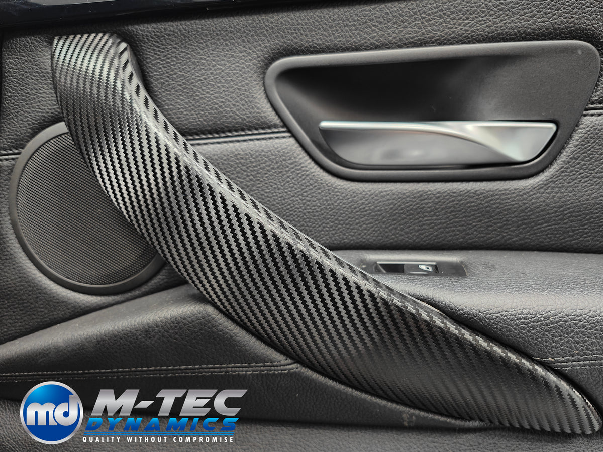 WRAPPING SERVICE - BMW F3X INTERIOR TRIM SET - TEXTURED CARBON / GLOSS BLACK ACCENT - (F30 F31 F32 F33 F36)