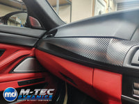 WRAPPING SERVICE - BMW F10 F11 M5 INTERIOR TRIM SET - TEXTURED GLOSSY BLACK CARBON / CUSTOM COLOUR ACCENT TRIM