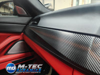 WRAPPING SERVICE - BMW F10 F11 M5 INTERIOR TRIM SET - TEXTURED GLOSSY BLACK CARBON / CUSTOM COLOUR ACCENT TRIM