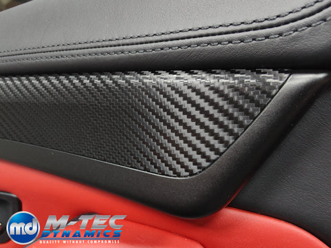 WRAPPING SERVICE - BMW F10 F11 M5 INTERIOR TRIM SET - DEEP TEXTURED GLOSSY BLACK CARBON / CUSTOM COLOUR ACCENT TRIM