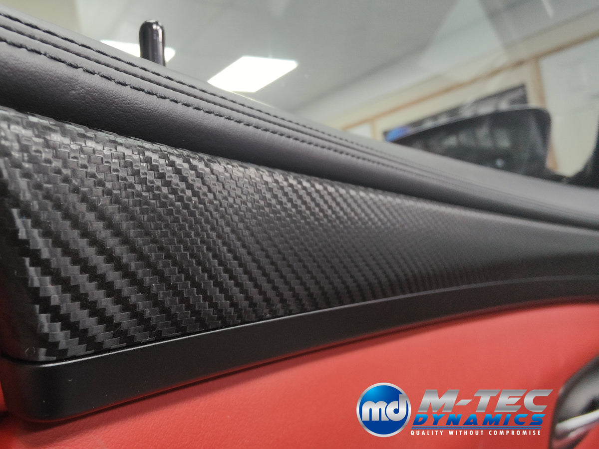 WRAPPING SERVICE - BMW F10 F11 M5 INTERIOR TRIM SET - TEXTURED GLOSSY BLACK CARBON / CUSTOM COLOUR ACCENT TRIM