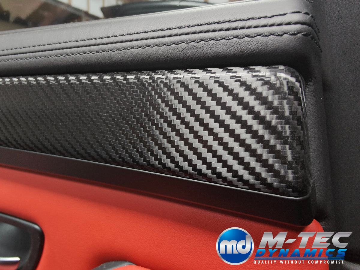WRAPPING SERVICE - BMW F10 F11 M5 INTERIOR TRIM SET - TEXTURED GLOSSY BLACK CARBON / CUSTOM COLOUR ACCENT TRIM