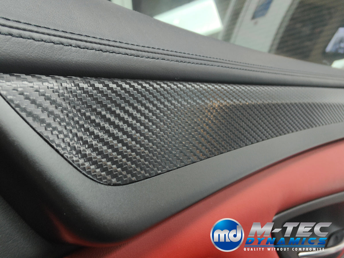 WRAPPING SERVICE - BMW F10 F11 M5 INTERIOR TRIM SET - TEXTURED GLOSSY BLACK CARBON / CUSTOM COLOUR ACCENT TRIM