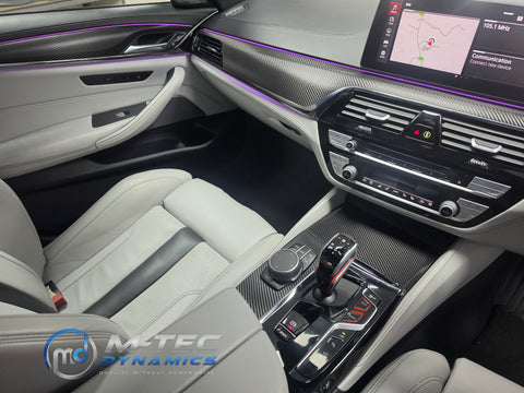 BMW F90 M5 INTERIOR TRIM SET WRAPPING SERVICE - TEXTURED BLACK CARBON