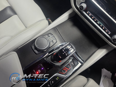 BMW F90 M5 INTERIOR TRIM SET WRAPPING SERVICE - TEXTURED BLACK CARBON