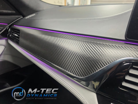 BMW F90 M5 INTERIOR TRIM SET WRAPPING SERVICE - TEXTURED BLACK CARBON