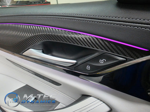 BMW F90 M5 INTERIOR TRIM SET WRAPPING SERVICE - TEXTURED BLACK CARBON