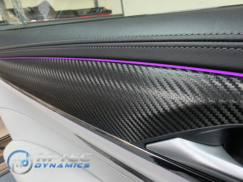 BMW F90 M5 INTERIOR TRIM SET WRAPPING SERVICE - TEXTURED BLACK CARBON