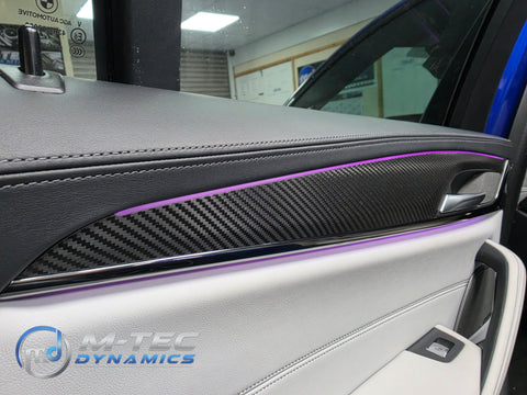 BMW F90 M5 INTERIOR TRIM SET WRAPPING SERVICE - TEXTURED BLACK CARBON