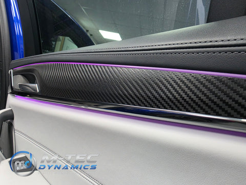 BMW F90 M5 INTERIOR TRIM SET WRAPPING SERVICE - TEXTURED BLACK CARBON