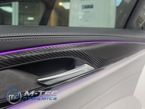 BMW F90 M5 INTERIOR TRIM SET WRAPPING SERVICE - TEXTURED BLACK CARBON