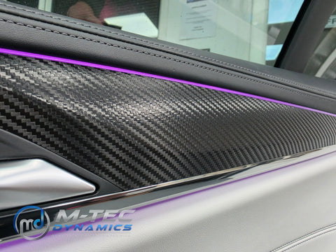 BMW F90 M5 INTERIOR TRIM SET WRAPPING SERVICE - TEXTURED BLACK CARBON