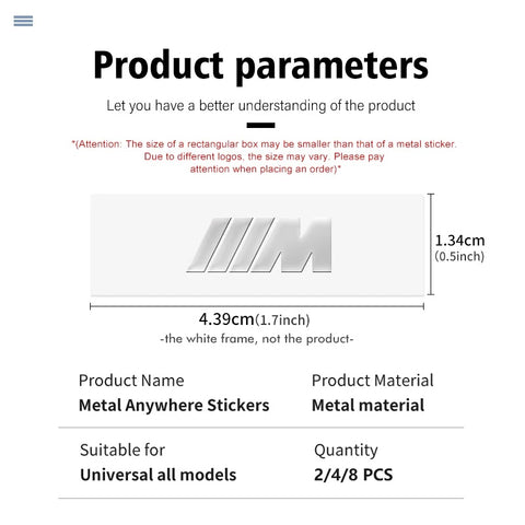 BMW ///M STICKER - SILVER