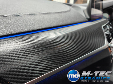 BMW G30 G31 INTERIOR TRIM SET WRAPPING SERVICE - TEXTURED BLACK CARBON