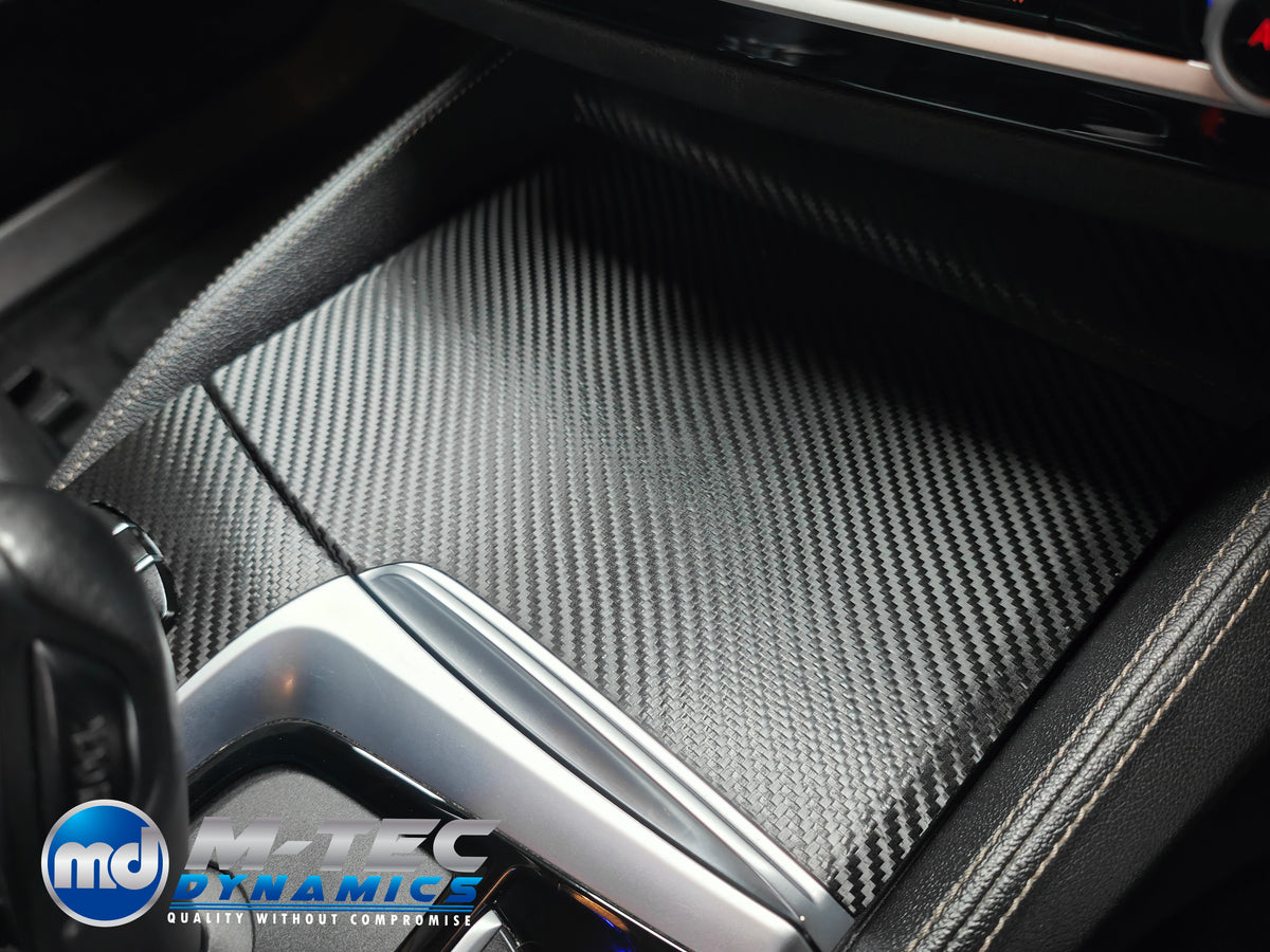 BMW G30 G31 INTERIOR TRIM SET WRAPPING SERVICE - TEXTURED BLACK CARBON