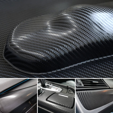 DIY BLACK 4D CARBON VINYL - FULL ROLL - 1.52mtr x 20mtr (Approx)