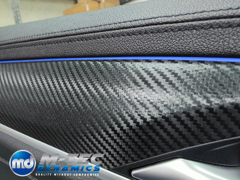 BMW G30 G31 INTERIOR TRIM SET WRAPPING SERVICE - TEXTURED BLACK CARBON