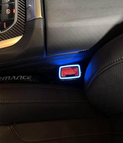 BMW LED SEAT BELT BUCKLE LED AMBIENT LIGHTING (15 COLOURS) - 1 2 3 4 5 6 GT 7 8 X Series G20 G30 G05 G06 G07 G01 G80 i3 i4 M3 M4