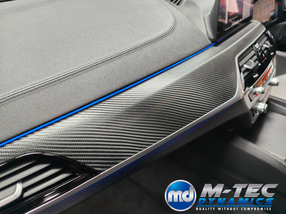BMW G30 G31 INTERIOR TRIM SET WRAPPING SERVICE - TEXTURED BLACK CARBON