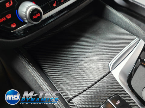 BMW G30 G31 INTERIOR TRIM SET WRAPPING SERVICE - TEXTURED BLACK CARBON