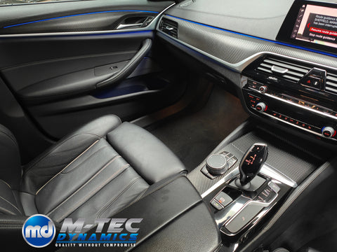 BMW G30 G31 INTERIOR TRIM SET WRAPPING SERVICE - TEXTURED BLACK CARBON