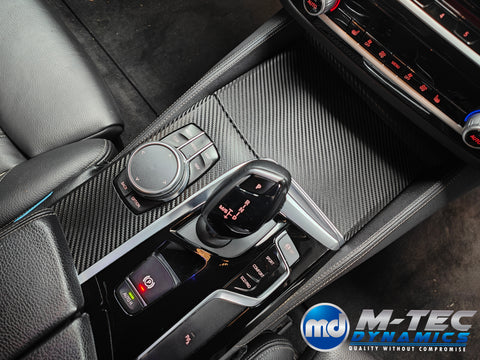 BMW G30 G31 INTERIOR TRIM SET WRAPPING SERVICE - TEXTURED BLACK CARBON