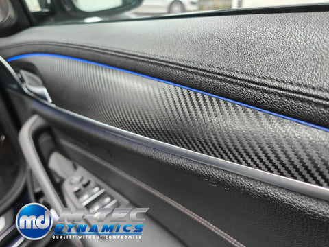 BMW G30 G31 INTERIOR TRIM SET WRAPPING SERVICE - TEXTURED BLACK CARBON
