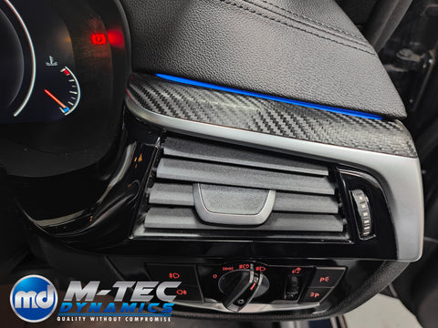 BMW G30 G31 INTERIOR TRIM SET WRAPPING SERVICE - TEXTURED BLACK CARBON