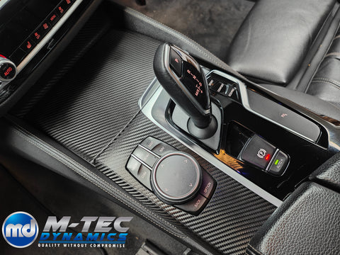 BMW G30 G31 INTERIOR TRIM SET WRAPPING SERVICE - TEXTURED BLACK CARBON
