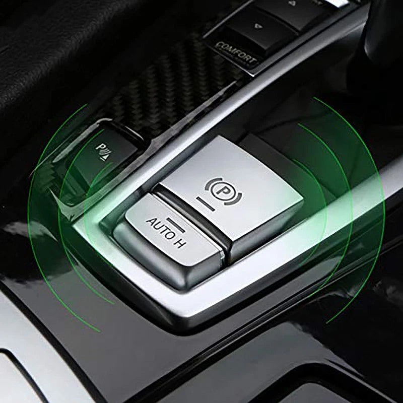 BMW F-SERIES SILVER P PARK BUTTON COVERS - 5/6 SERIES F10 F06 F11 F12 F13 F15 X5 / F16 X6