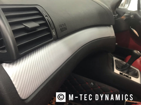 WRAPPING SERVICE - BMW E46 COUPE / CONVERTIBLE INTERIOR TRIM SET - SILVER CARBON