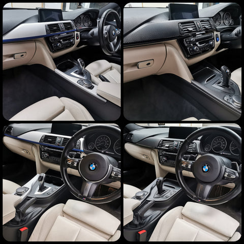 WRAPPING SERVICE - BMW F3X F8X CUSTOM INTERIOR TRIM SET & DOOR ACCENT COVERS - 3D CARBON