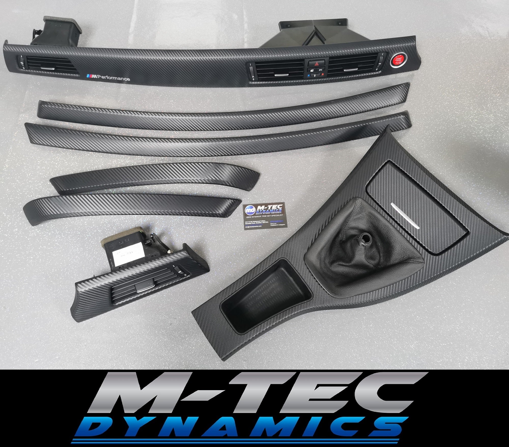 BMW E90 E91 3D BLACK CARBON INTERIOR TRIM SET