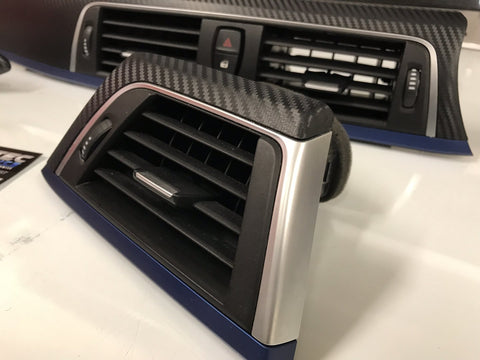 BMW F32 LCI F82 M4 LCI INTERIOR TRIM SET - 3D CARBON / BLUE ACCENT