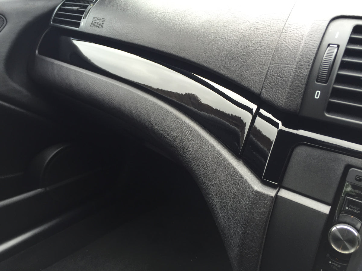 REMOVAL, WRAP & REFIT SERVICE - BMW E46 COUPE / CONVERTIBLE INTERIOR TRIM SET - GLOSS BLACK