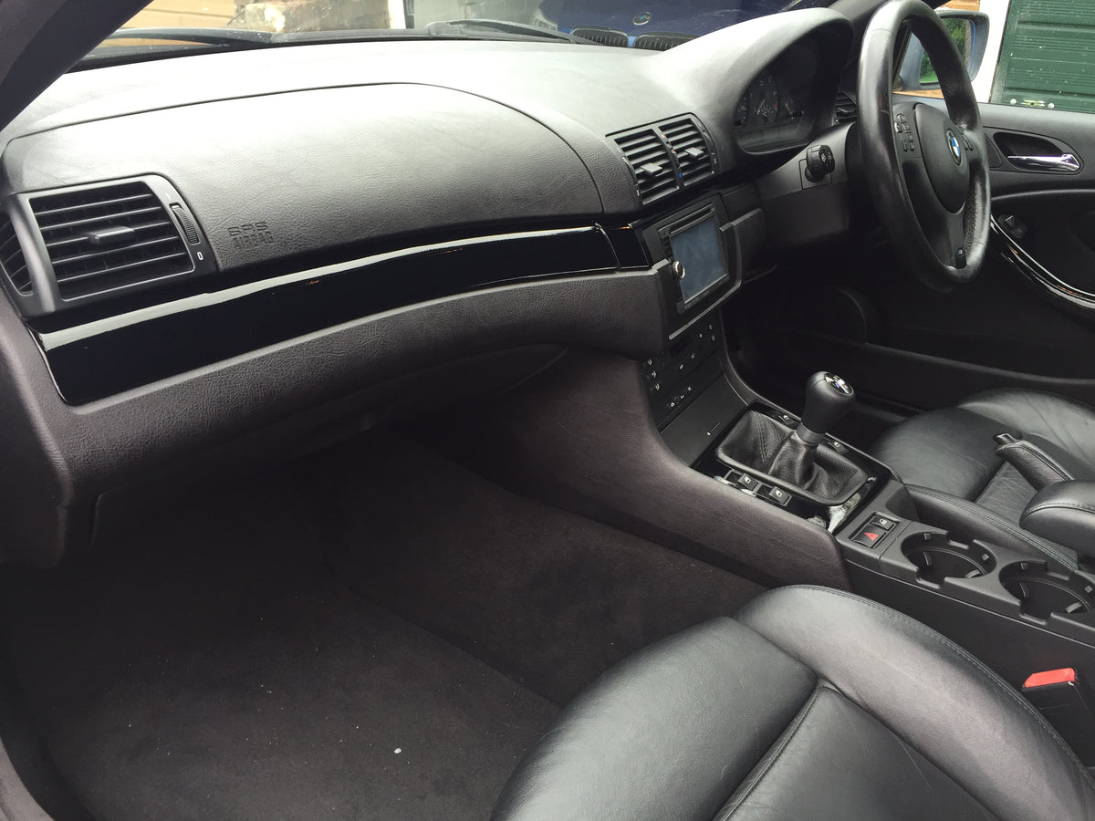 REMOVAL, WRAP & REFIT SERVICE - BMW E46 COUPE / CONVERTIBLE INTERIOR TRIM SET - GLOSS BLACK