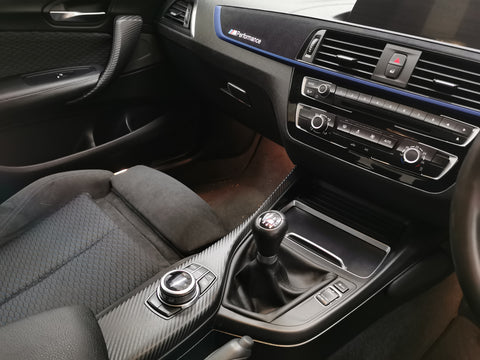 BMW F20 F21 F22 F23 LCI-2 CUSTOM INTERIOR TRIM SET - 4D CARBON / BLUE ACCENT - WRAPPING SERVICE