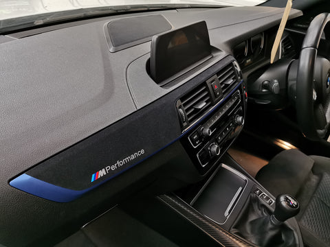 BMW F20 F21 F22 F23 LCI-2 CUSTOM INTERIOR TRIM SET - 4D CARBON / BLUE ACCENT - WRAPPING SERVICE