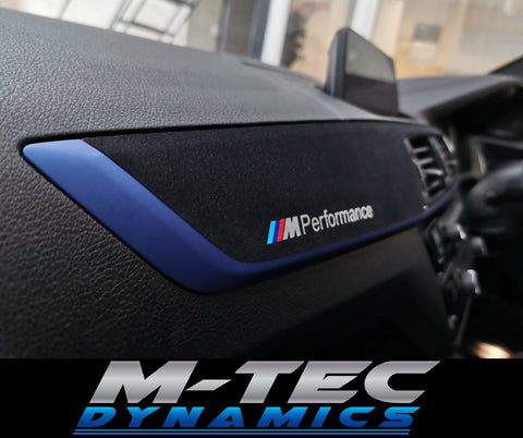 BMW F20 F21 F22 F23 LCI-2 CUSTOM INTERIOR TRIM SET - 4D CARBON / BLUE ACCENT - WRAPPING SERVICE