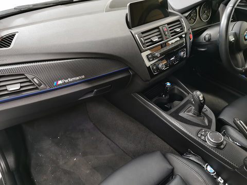 WRAPPING SERVICE - BMW F2X TRIM SET 4D CARBON / BLUE ACCENT