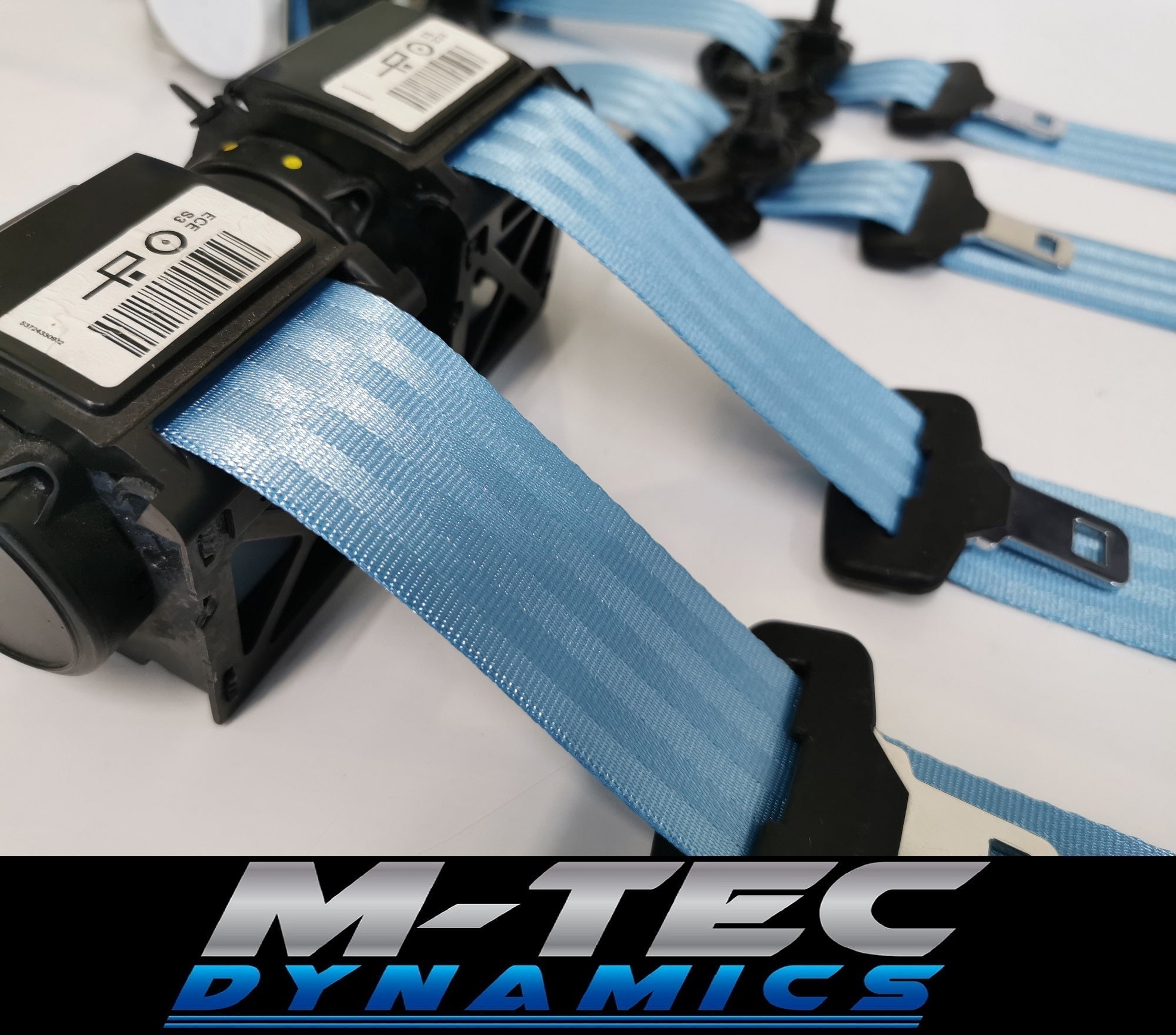 BMW 4-SERIES F32 / F82 M4 COUPE LIGHT BLUE FRONT SEAT BELT SET