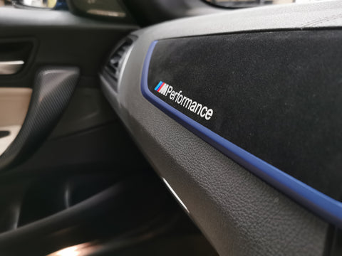 BMW F20 F21 F22 F23 LCI-2 CUSTOM INTERIOR TRIM SET - 4D CARBON / BLUE ACCENT - WRAPPING SERVICE