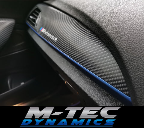 WRAPPING SERVICE - BMW F2X TRIM SET 4D CARBON / BLUE ACCENT