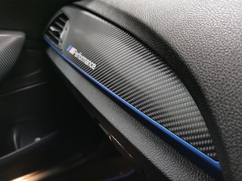 WRAPPING SERVICE - BMW F2X TRIM SET 4D CARBON / BLUE ACCENT