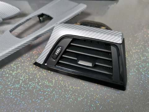 BMW F32 COUPE F82 M4 INTERIOR TRIM SET - 4D SILVER CARBON / BLACK ACCENT