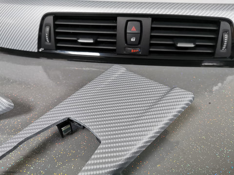 BMW F32 COUPE F82 M4 INTERIOR TRIM SET - 4D SILVER CARBON / BLACK ACCENT