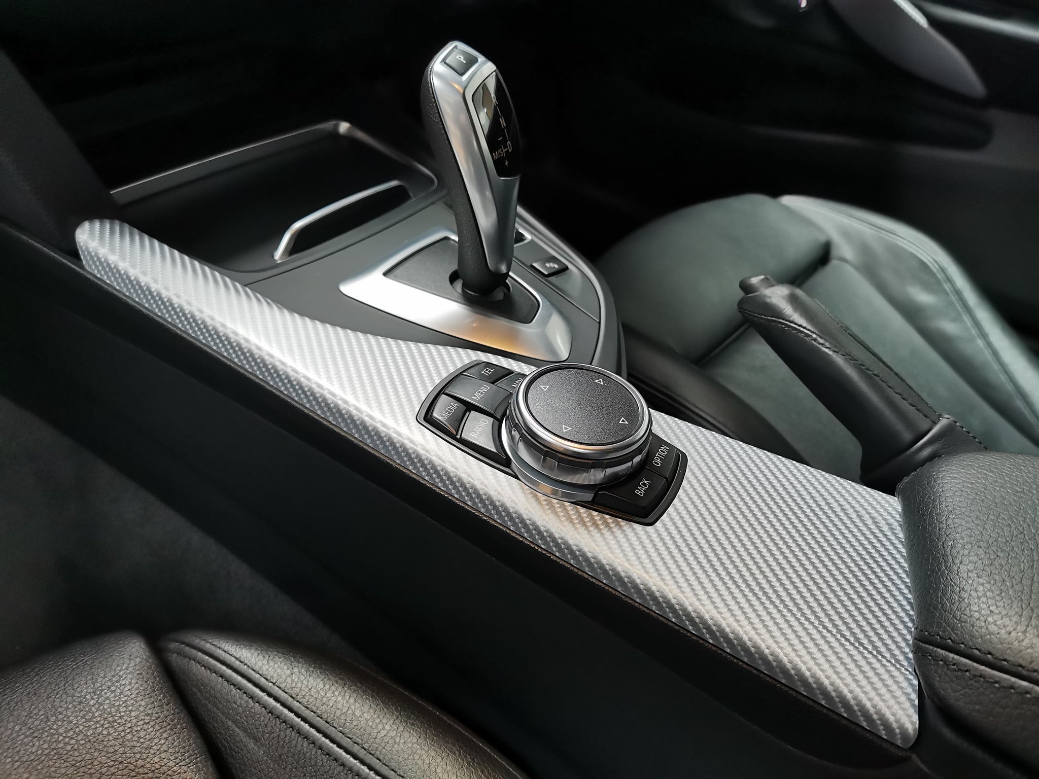 BMW F30 F31 F36 F80 INTERIOR TRIM SET - 4D SILVER CARBON / BLACK ACCEN ...